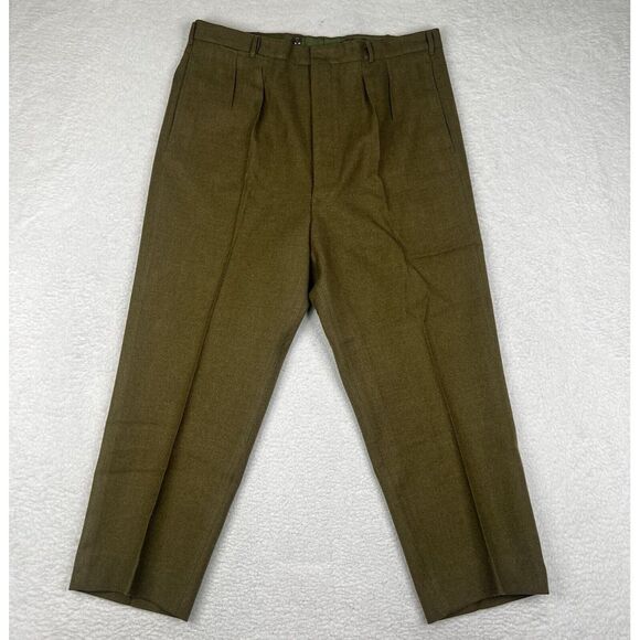 Vintage Military Pants Mens 39x27.5 Green Wool‎ 1968 Trousers Australia Army - Picture 1 of 13